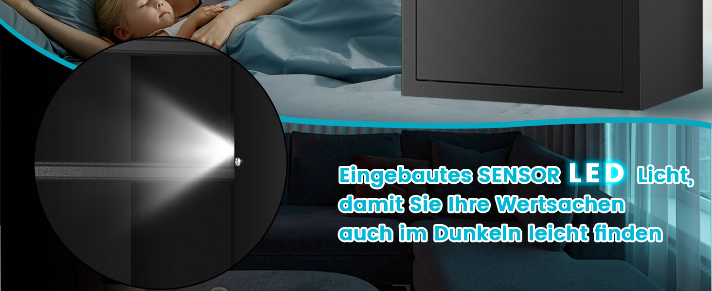Tiskgg Standtresor mit 70 Litern Rauminhalt, elektronischem Zahlenschloss und Regal – Detail 12