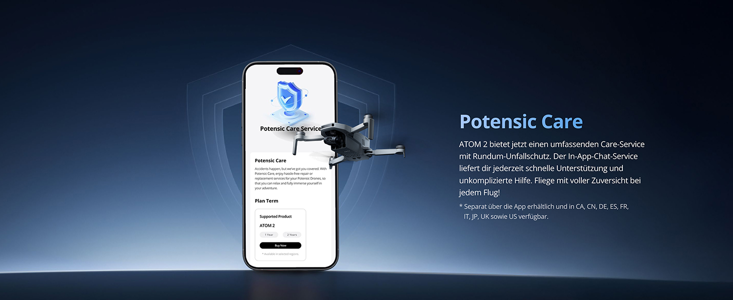 Potensic ATOM 2 Kameradrohne in Hellgrau mit 3-Achsen-Gimbal-Kamera an der Front. – Detail 12