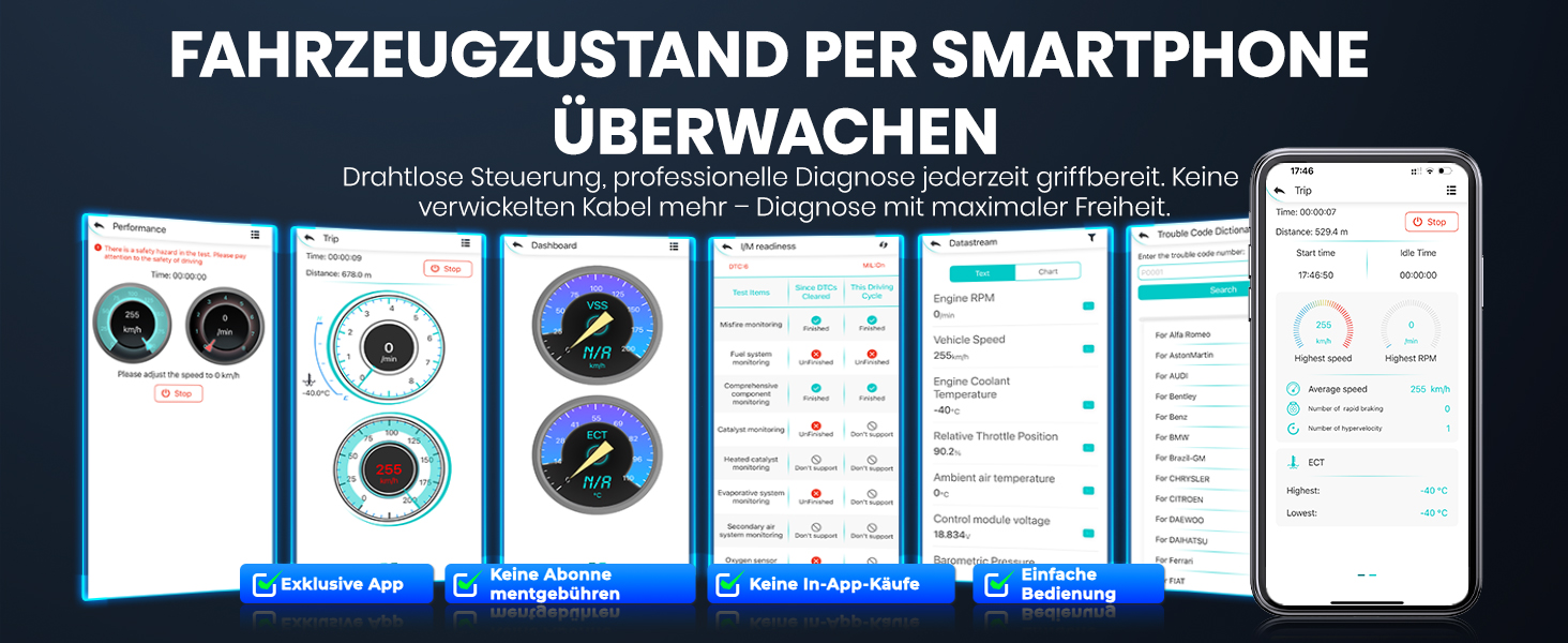 AUTOPHIX DM5900 OBD2-Diagnosegerät mit Batterietestklemmen und Farbdisplay – Detail 12