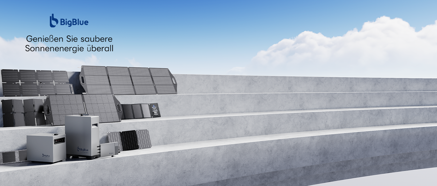 BigBlue B401D faltbares 28-Watt-Solarpanel aufgeklappt mit USB-Anschlüssen und Stromanzeige – Detail 5