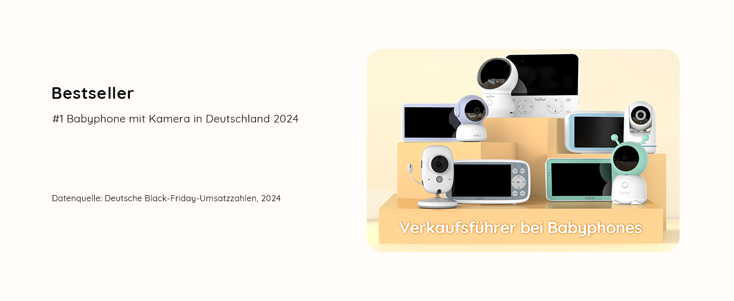 BOIFUN VB616 Babyphone in Weiss mit Kamera und 4-Zoll-Monitor – Detail 12