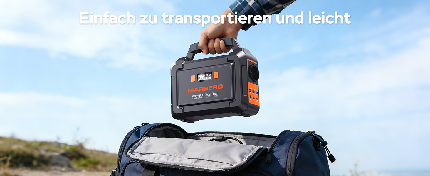 MARBERO Powerstation mit 98 Wh und faltbarem 30-Watt-Solarmodul im Set – Detail 8