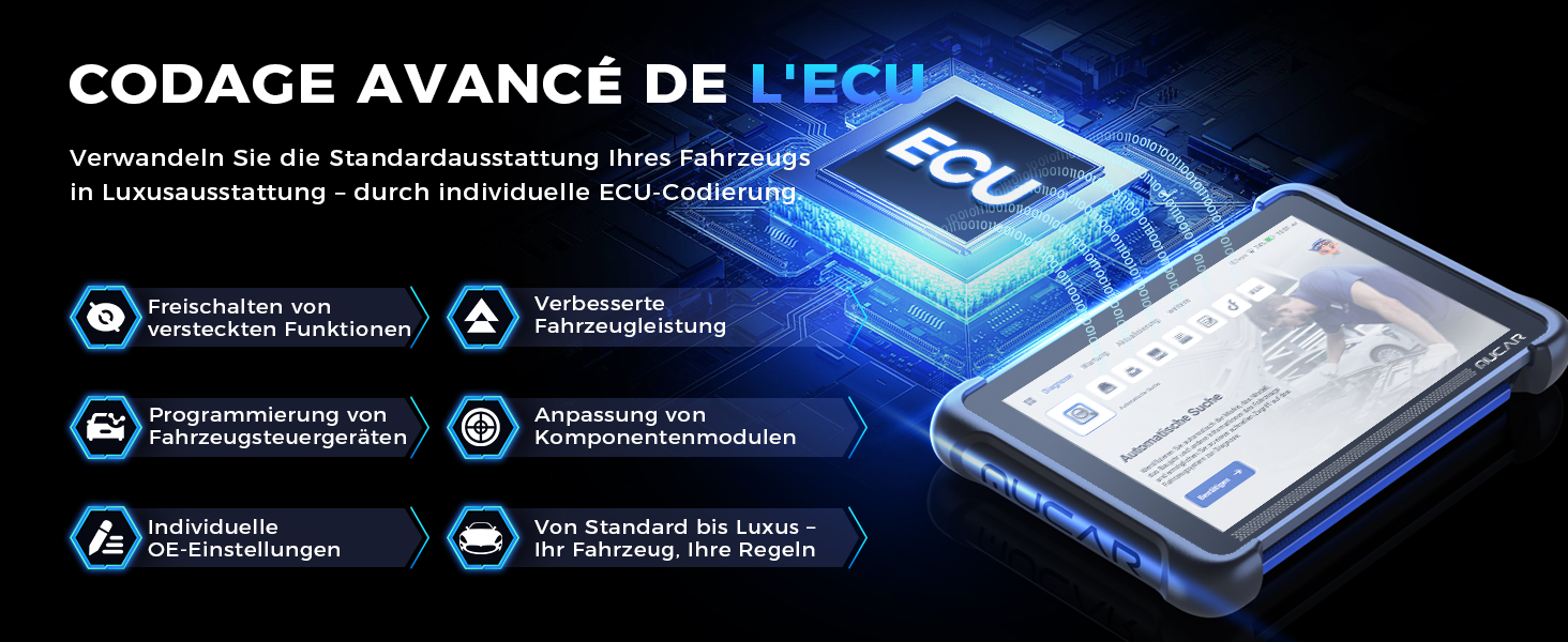 MUCAR 892BT OBD2-Diagnosegerät mit 8-Zoll-Tablet, Bluetooth-Dongle und Zubehör – Detail 5