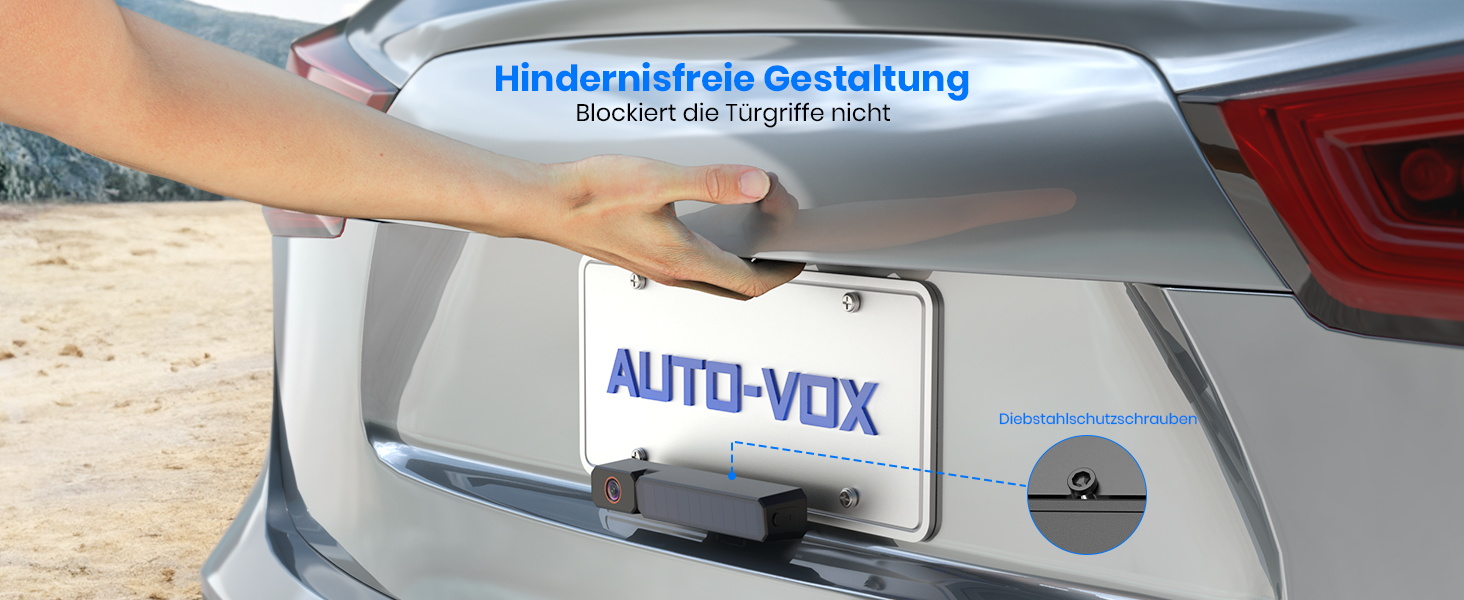 AUTO-VOX Solar3A Plus Funk-Rückfahrkamera mit Solarpanel und 5-Zoll-Monitor – Detail 3