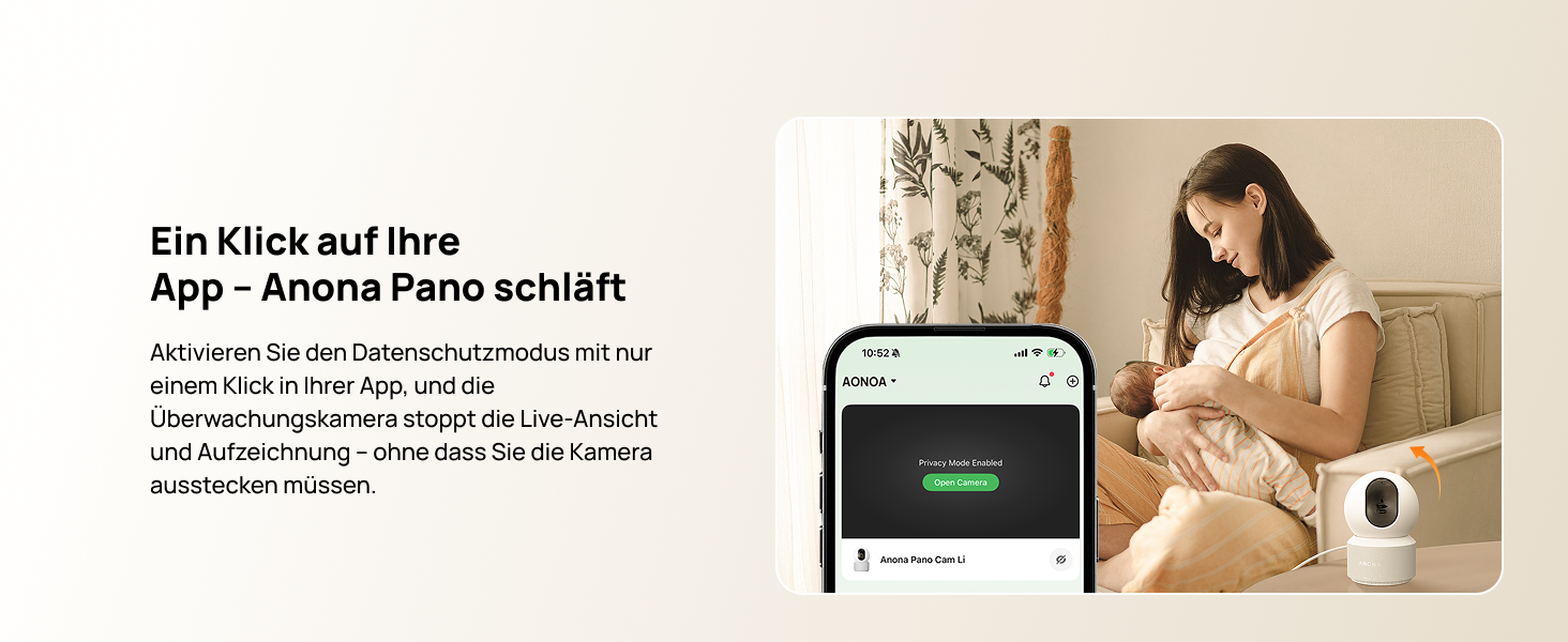 Anona Pano 4K Innenkamera in Weiss mit schwenkbarem Kamerakopf – Detail 14