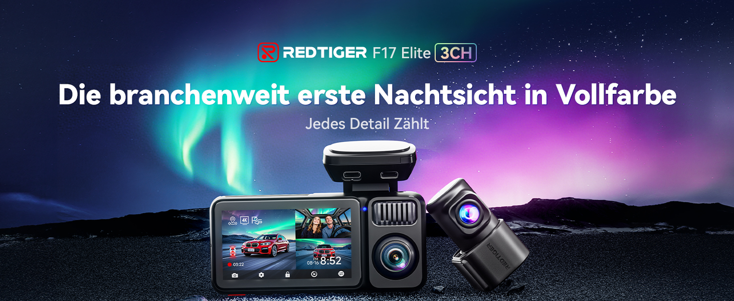 REDTIGER F17 Elite 3-Kanal-Dashcam mit Dual STARVIS 2 – Detail 2