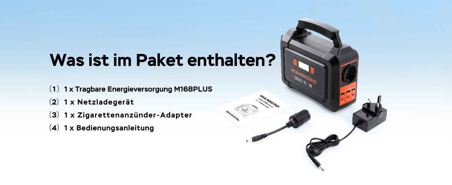 MARBERO Powerstation mit 98 Wh und faltbarem 30-Watt-Solarmodul im Set – Detail 9
