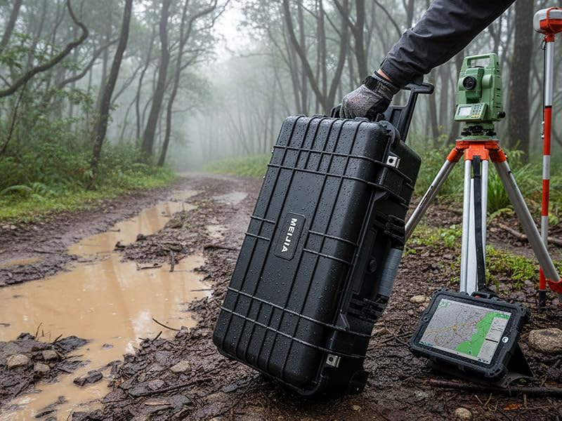 MEIJIA wasserdichter Hartschalenkoffer IP67 mit Rollen, Teleskopgriff und Würfelschaum – Detail 9
