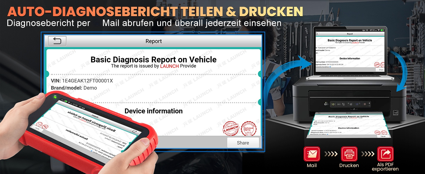 LAUNCH CRP123E V3.0 OBD2-Diagnosegerät mit 5-Zoll-Display und OBD2-Anschlusskabel. – Detail 6