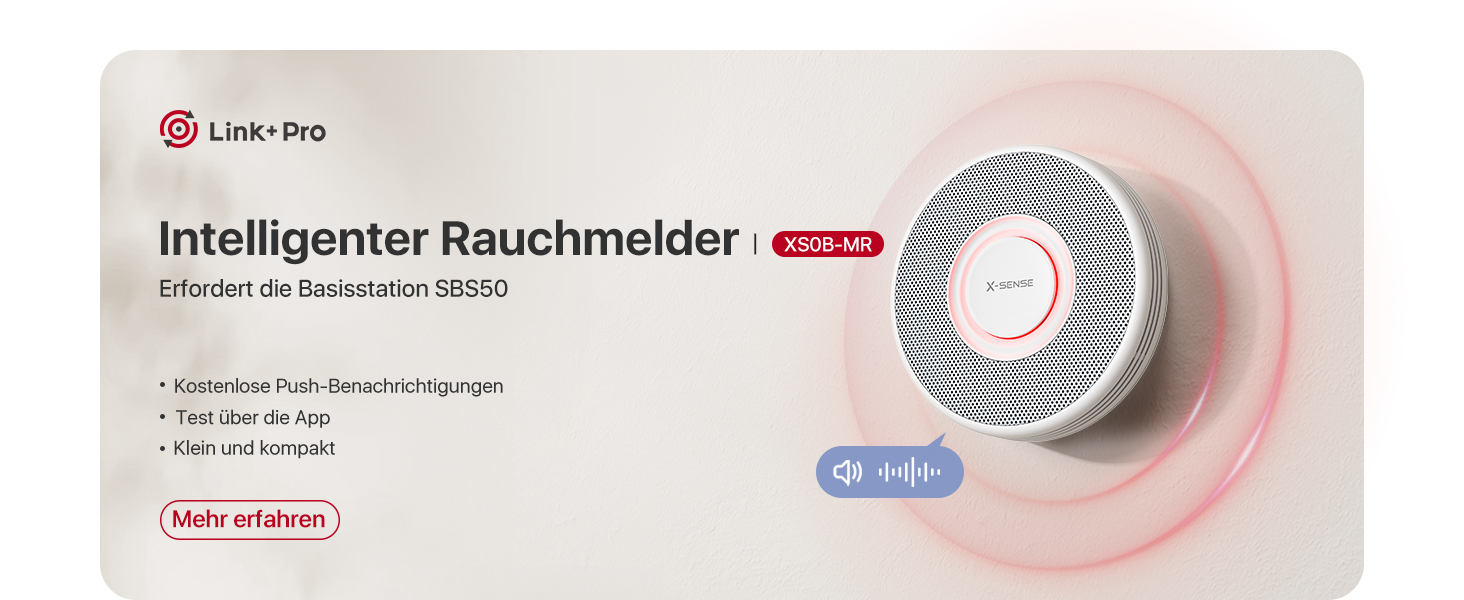 Zwölf weisse X-Sense Rauchmelder XS0B-MR121 mit der Basisstation SBS50 aus dem vernetzten Set. – Detail 14
