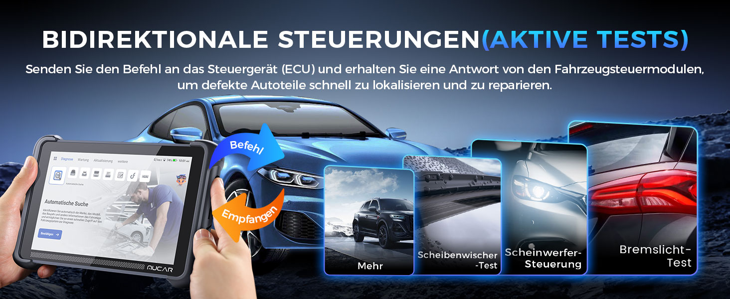 MUCAR 892BT OBD2-Diagnosegerät mit 8-Zoll-Tablet, Bluetooth-Dongle und Zubehör – Detail 6