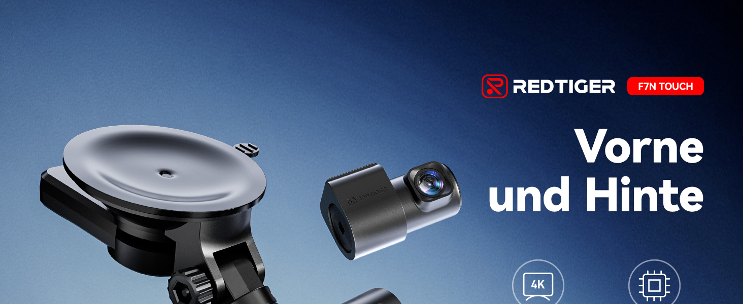 REDTIGER F7N Touch Dashcam mit Touchscreen und separater Heckkamera – Detail 2