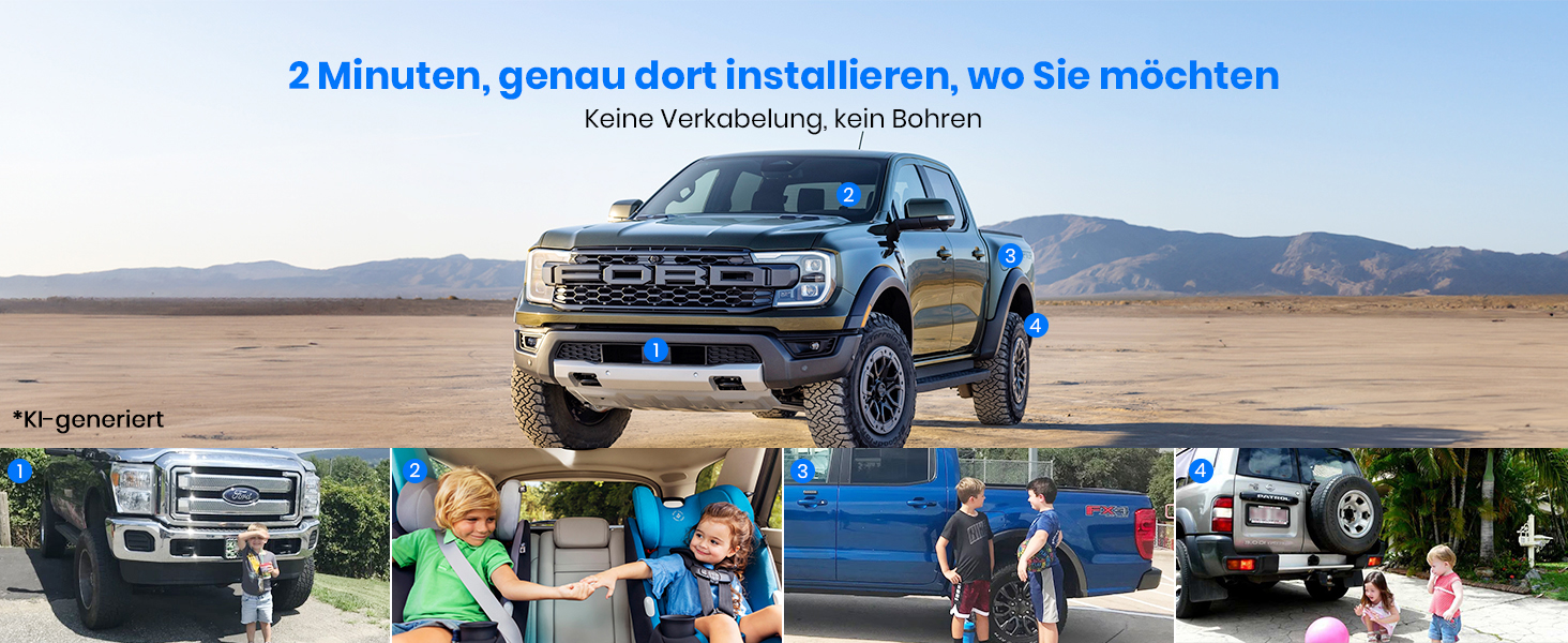 AUTO-VOX Solar3A Plus Funk-Rückfahrkamera mit Solarpanel und 5-Zoll-Monitor – Detail 4