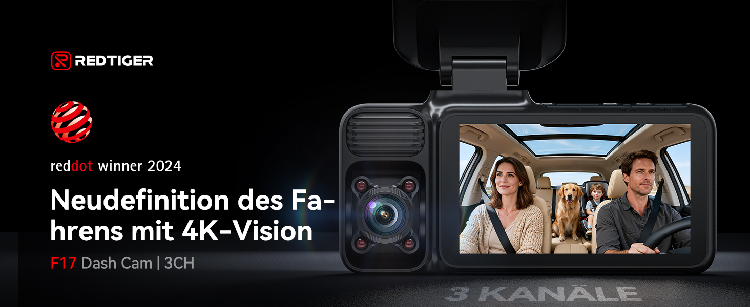 REDTIGER F17 3-Kanal-Dashcam mit Innenraumkamera – Detail 2