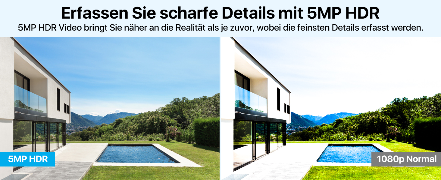 ZOSI C225 PoE-Überwachungsset mit vier 5-MP-Dome-Kameras und 8-Kanal-Rekorder mit 2 TB – Detail 3