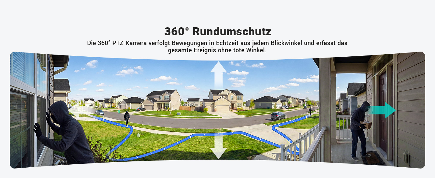 ANSQUE Solar-Akkukamera-Set mit vier schwenkbaren 2K-Kameras und Basisstation – Detail 6