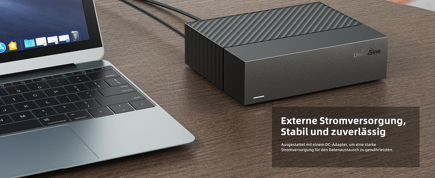 UnionSine externe 3,5-Zoll-Festplatte mit 10 TB in senkrechter Bauform – Detail 9