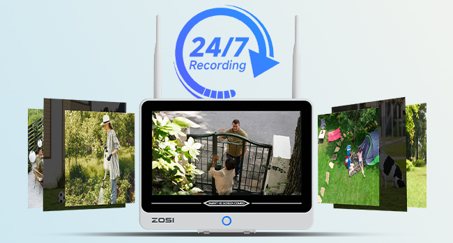 ZOSI C302 Kameraset: acht weisse Bullet-Kameras für aussen und der Rekorder mit 12-Zoll-Bildschirm. – Detail 9