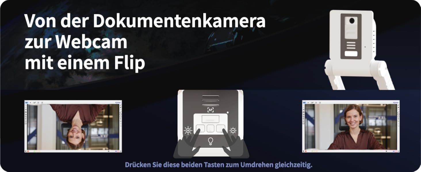 INSWAN INS-Flip 4 faltbare Dokumentenkamera mit Gelenkarm, LED-Licht und flacher Metallbasis. – Detail 3