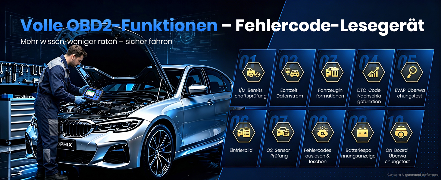 AUTOPHIX DM5900 OBD2-Diagnosegerät mit Batterietestklemmen und Farbdisplay – Detail 16