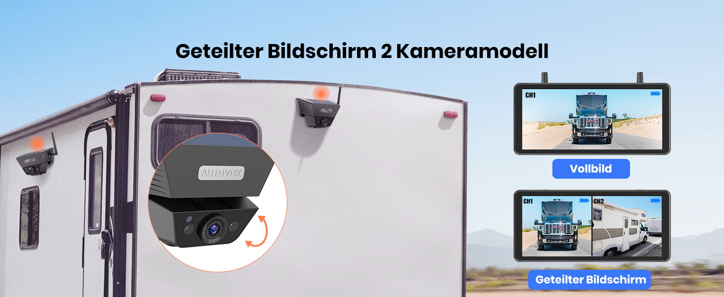 AUTO-VOX SOLAR5 Funk-Rückfahrkamera mit Magnethalter und 7,2-Zoll-Monitor – Detail 6
