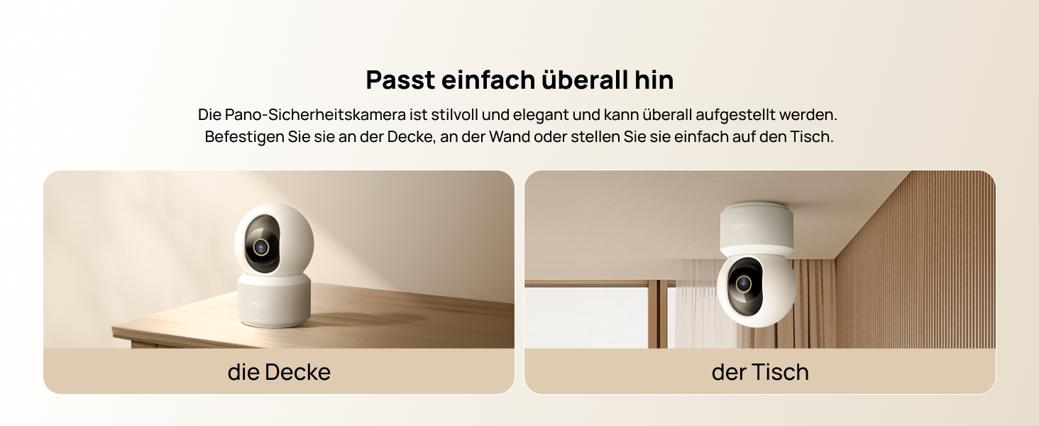 Anona Pano 4K Innenkamera in Weiss mit schwenkbarem Kamerakopf – Detail 16