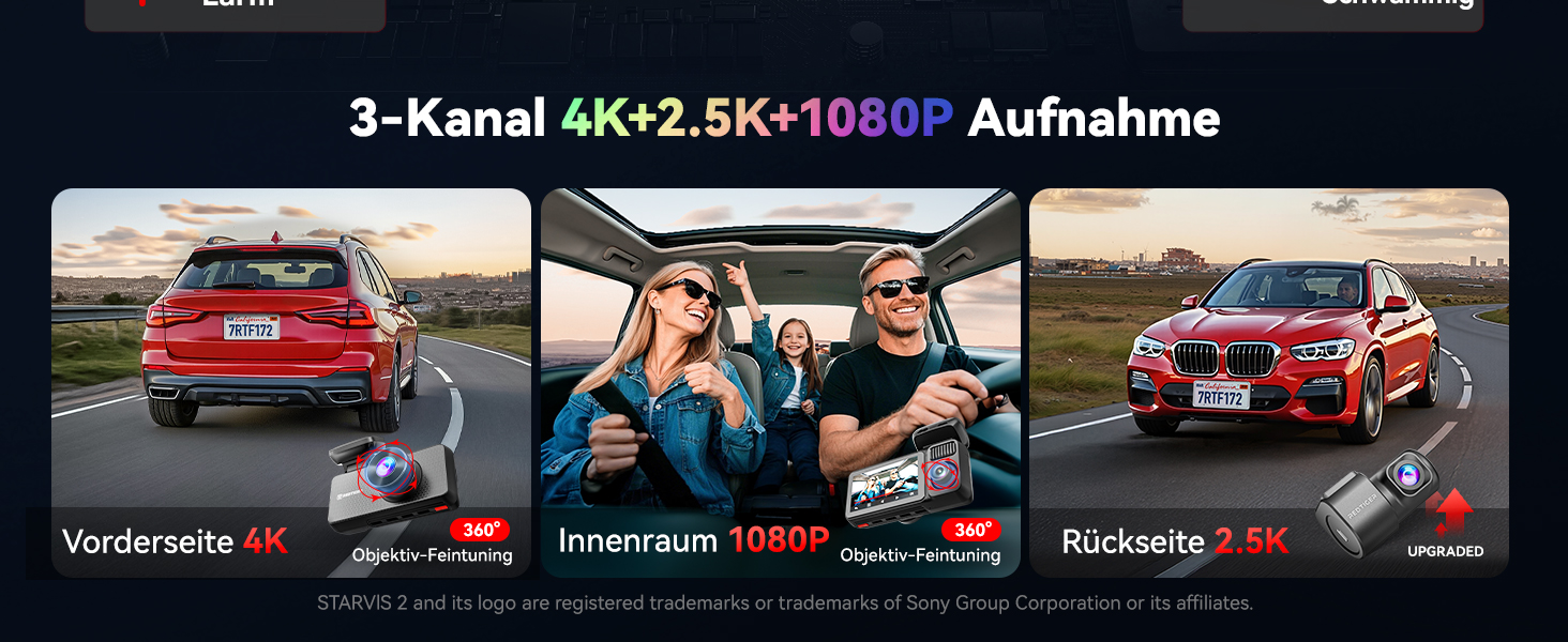 REDTIGER F17 Elite 3-Kanal-Dashcam mit Dual STARVIS 2 – Detail 5
