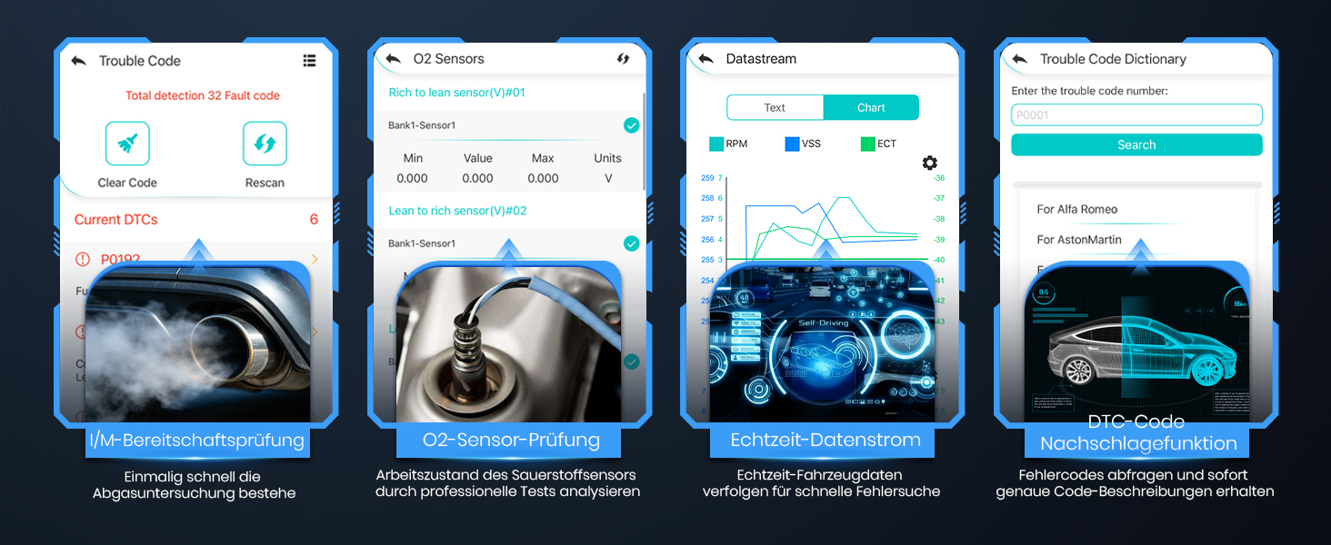 AUTOPHIX DM5900 OBD2-Diagnosegerät mit Batterietestklemmen und Farbdisplay – Detail 17