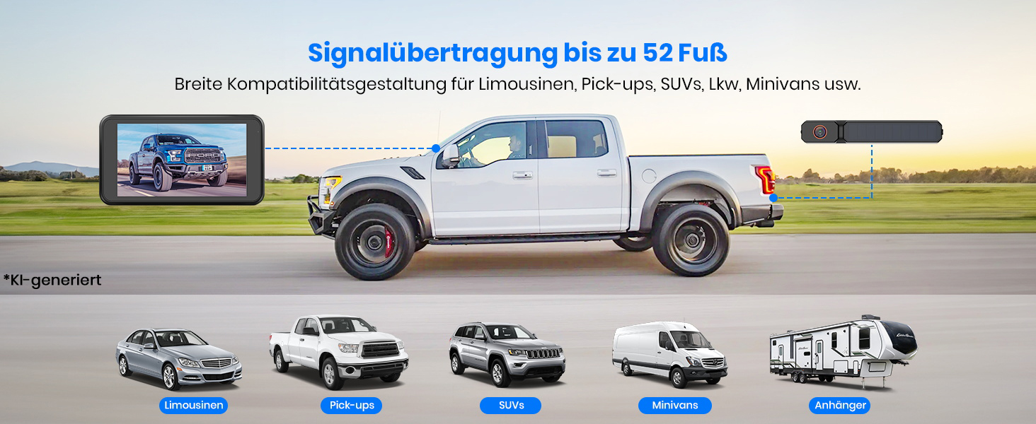 AUTO-VOX Solar3A Plus Funk-Rückfahrkamera mit Solarpanel und 5-Zoll-Monitor – Detail 7