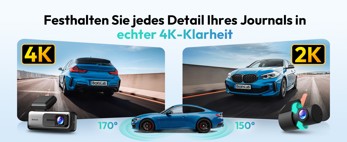 BOTSLAB G980H Dashcam 4K vorne und 2K hinten – Detail 2