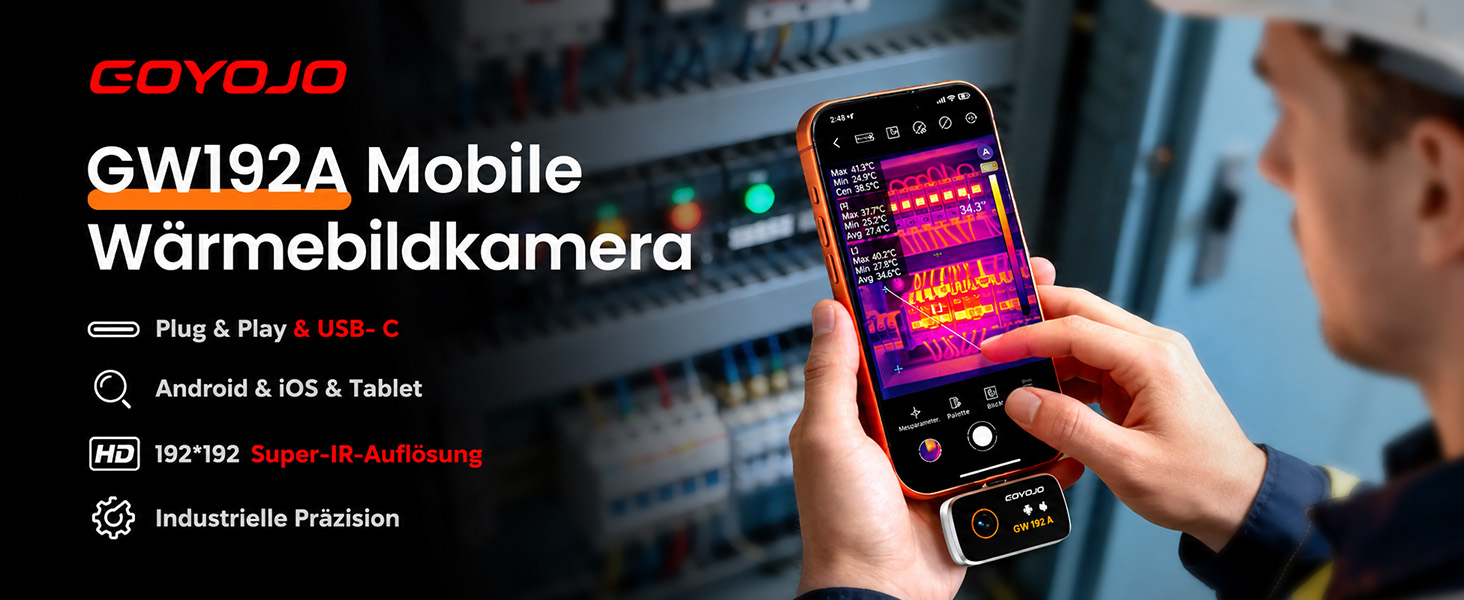 GOYOJO Wärmebildkamera zum Aufstecken auf das Smartphone mit 192 x 192 Bildpunkten – Detail 2