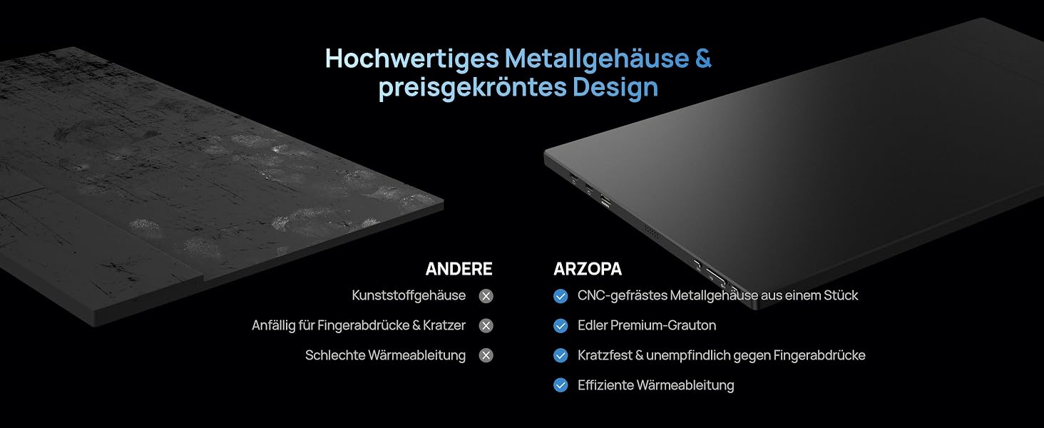 ARZOPA Z1FC tragbarer Monitor mit 16,1 Zoll Display und ausgeklapptem Standfuss – Detail 5