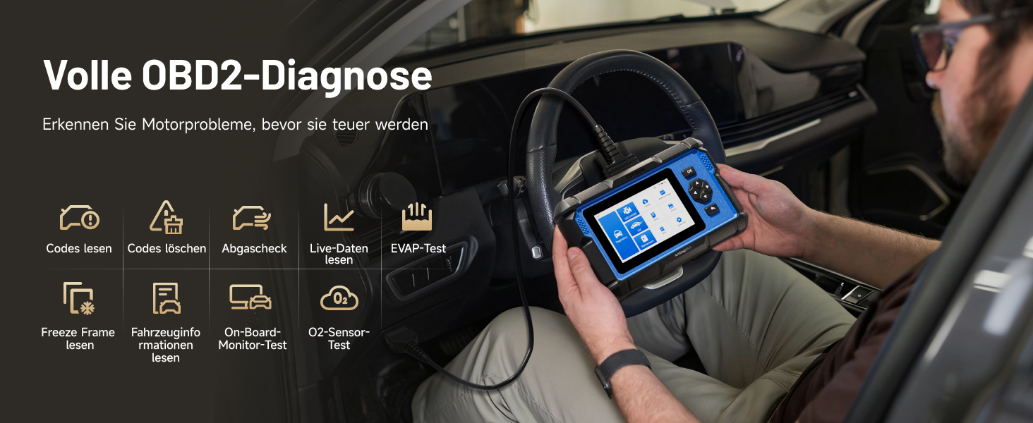 TOPDON AD600S OBD2-Diagnosegerät mit 5-Zoll-Touchscreen und OBD-Anschlusskabel – Detail 6
