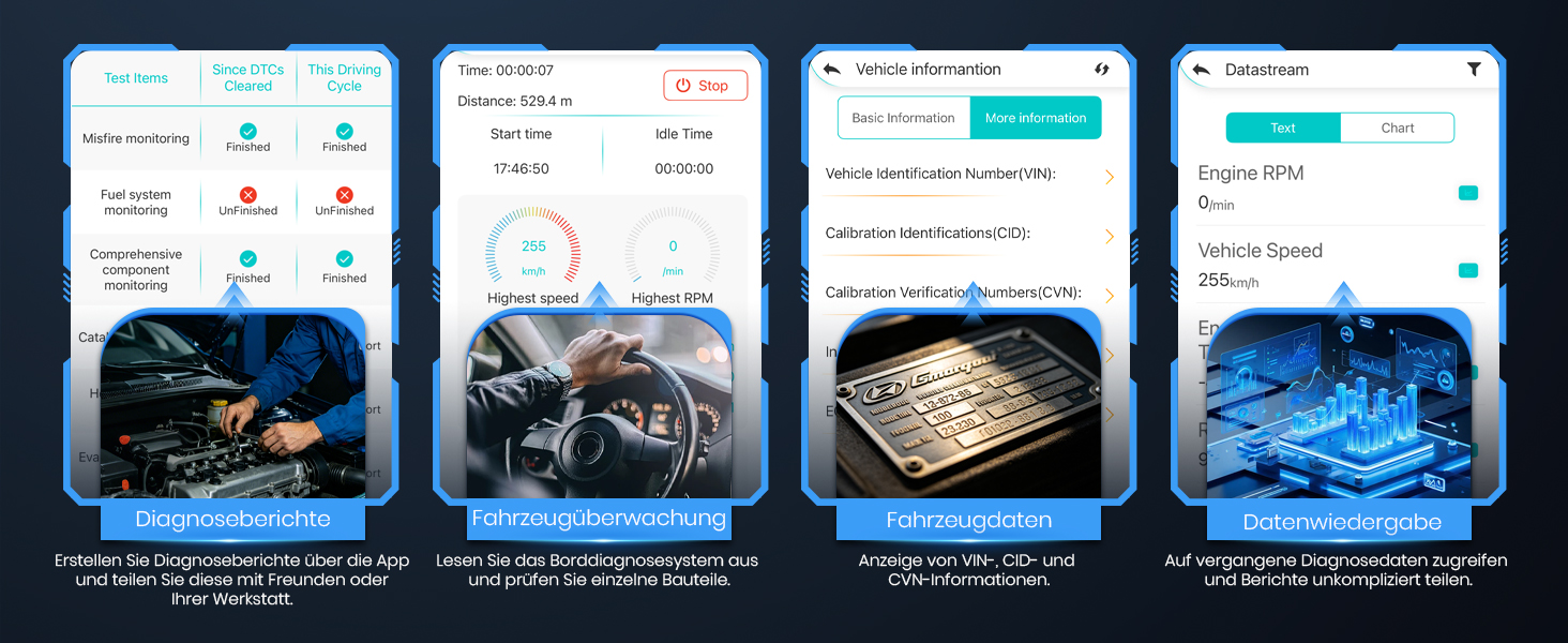 AUTOPHIX DM5900 OBD2-Diagnosegerät mit Batterietestklemmen und Farbdisplay – Detail 18