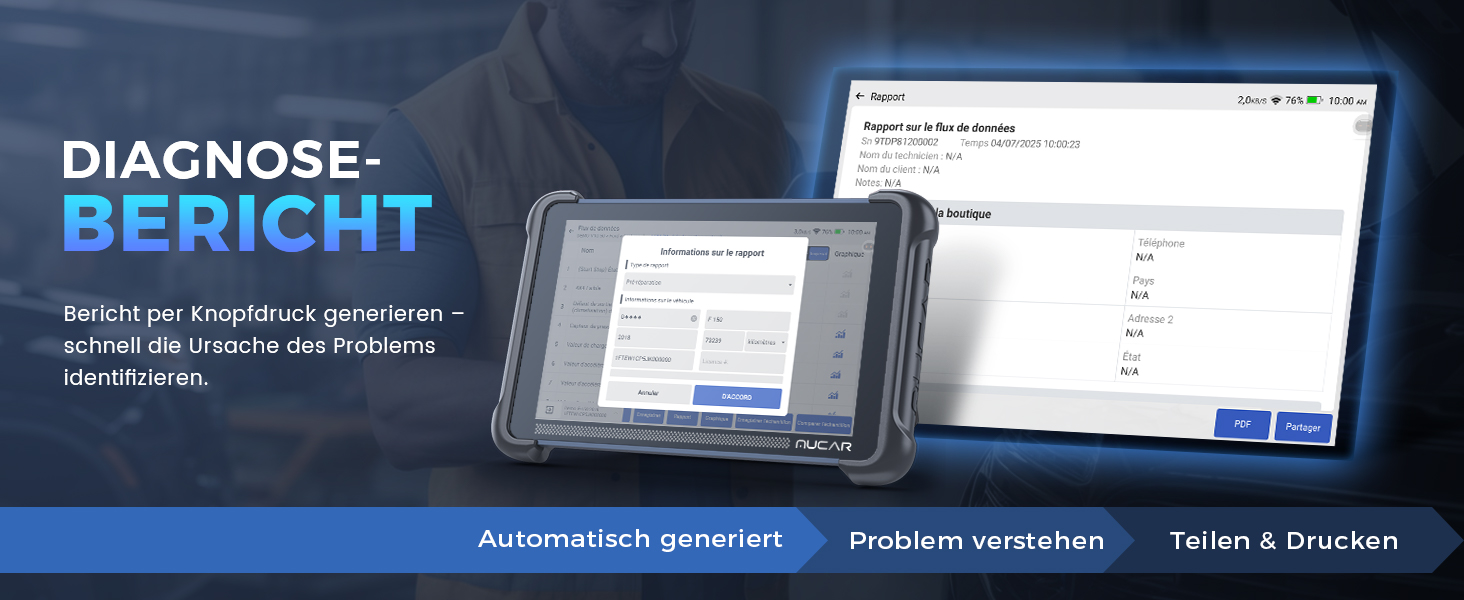 MUCAR 892BT OBD2-Diagnosegerät mit 8-Zoll-Tablet, Bluetooth-Dongle und Zubehör – Detail 10