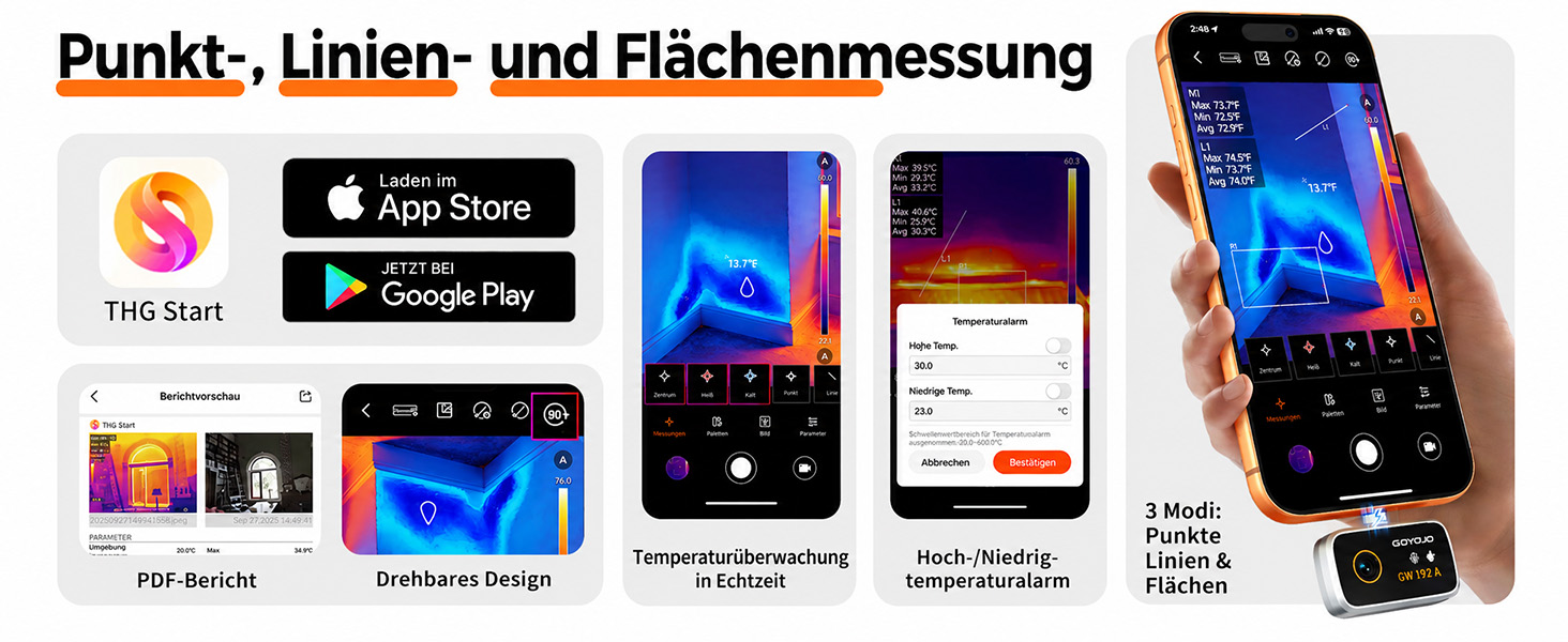 GOYOJO Wärmebildkamera zum Aufstecken auf das Smartphone mit 192 x 192 Bildpunkten – Detail 3