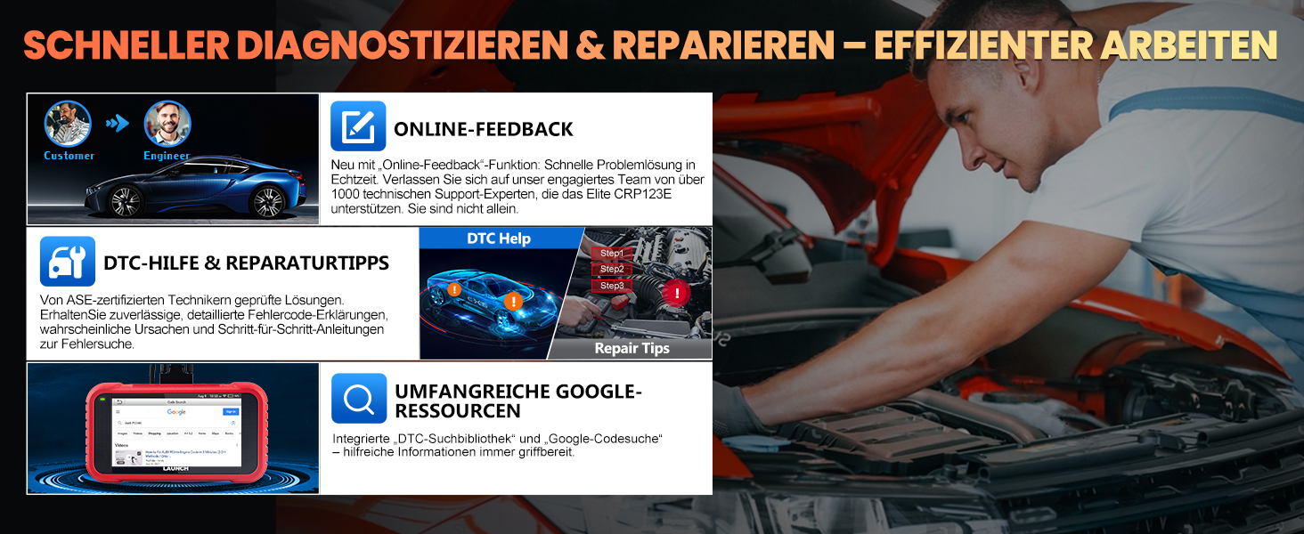 LAUNCH CRP123E V3.0 OBD2-Diagnosegerät mit 5-Zoll-Display und OBD2-Anschlusskabel. – Detail 11