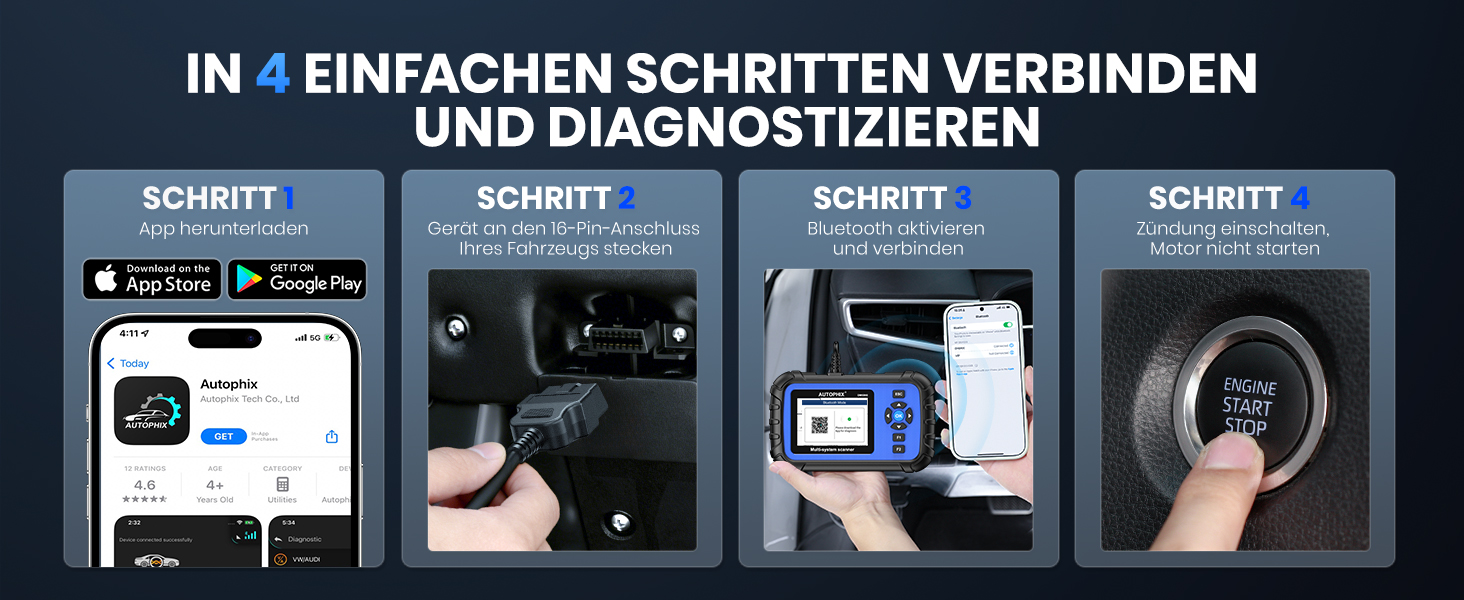 AUTOPHIX DM5900 OBD2-Diagnosegerät mit Batterietestklemmen und Farbdisplay – Detail 19