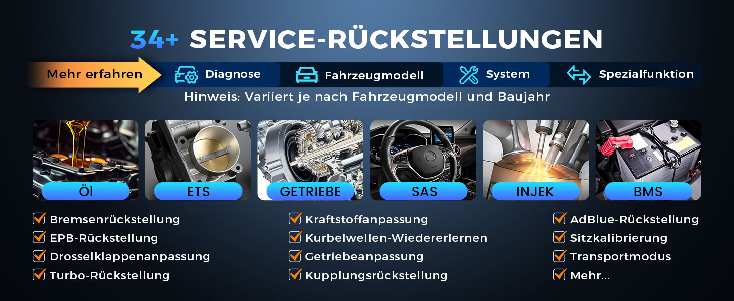 MUCAR 892BT OBD2-Diagnosegerät mit 8-Zoll-Tablet, Bluetooth-Dongle und Zubehör – Detail 11