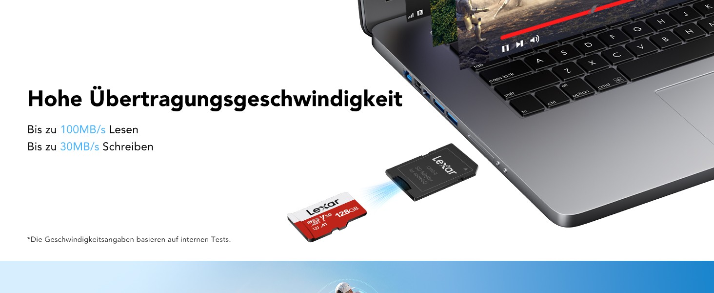 Lexar microSDXC Speicherkarte 128 GB mit beiliegendem SD-Adapter – Detail 4