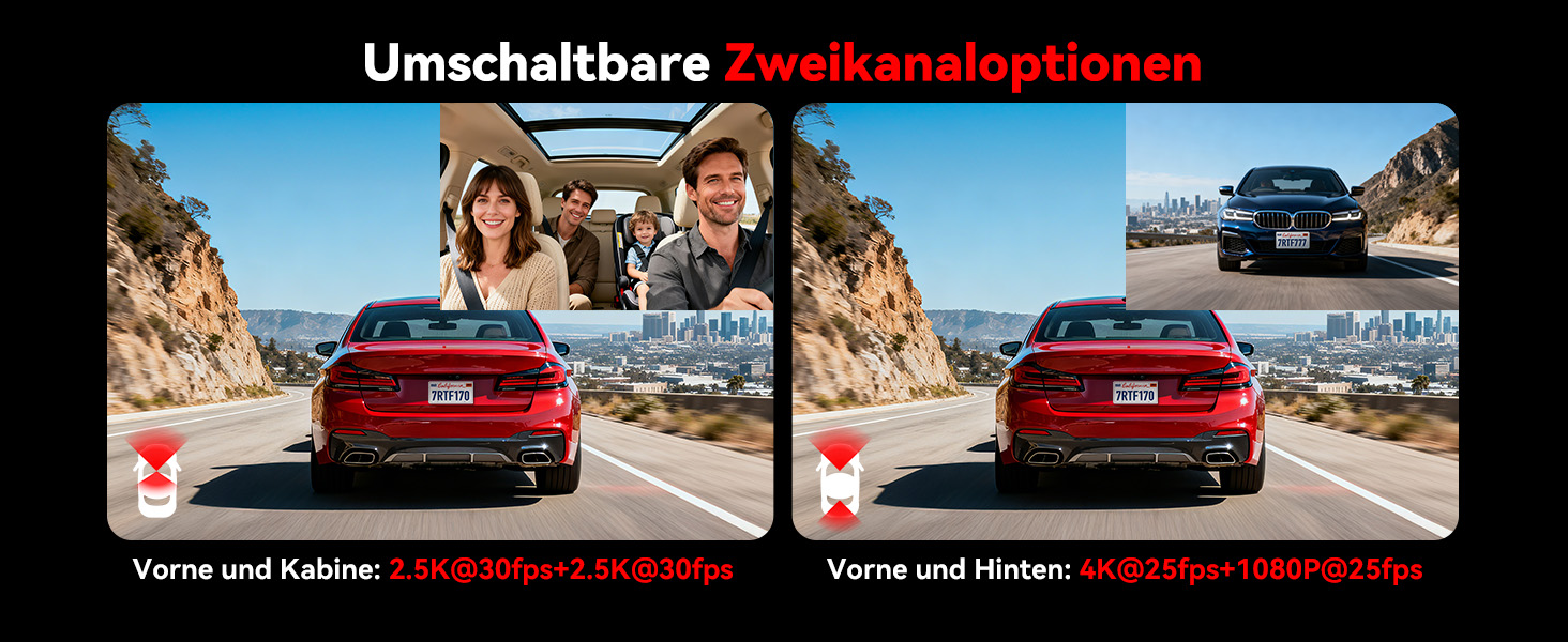 REDTIGER F17 3-Kanal-Dashcam mit Innenraumkamera – Detail 7