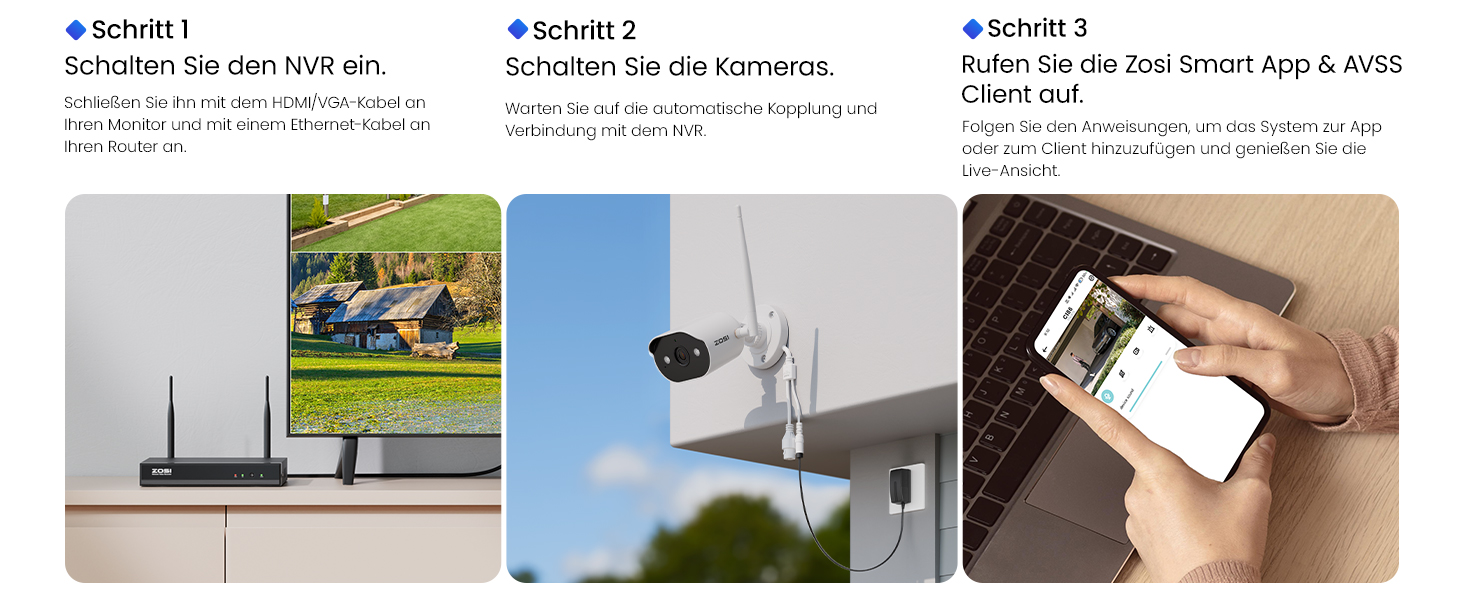 ZOSI 2K WLAN-Überwachungsset mit vier Kameras, Farbnachtsicht und 8-Kanal-Rekorder mit 1 TB – Detail 15