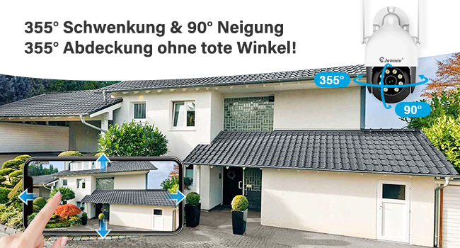 Jennov WLAN-Überwachungsset mit vier schwenkbaren 5-MP-PTZ-Kameras und automatischer Verfolgung – Detail 10