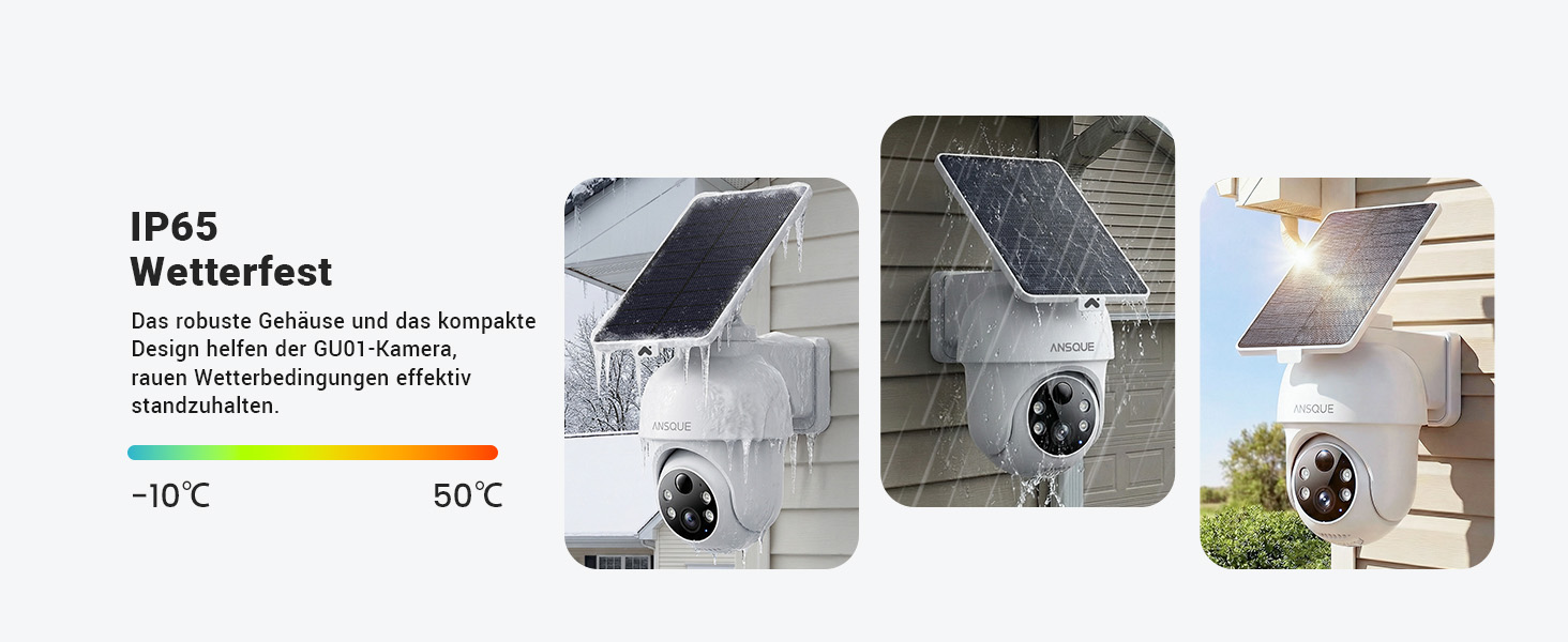 ANSQUE Solar-Akkukamera-Set mit zwei schwenkbaren 2K-Kameras und Basisstation – Detail 12