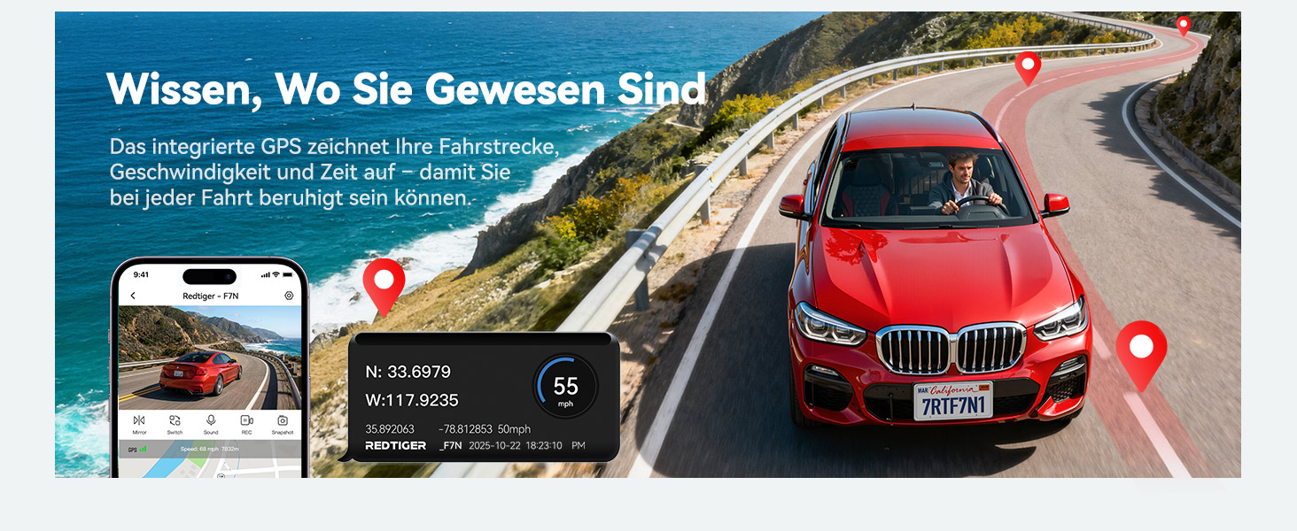 REDTIGER F7N Dashcam 4K mit GPS-Halterung – Detail 9