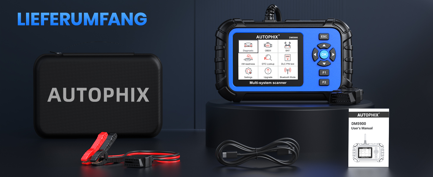 AUTOPHIX DM5900 OBD2-Diagnosegerät mit Batterietestklemmen und Farbdisplay – Detail 21