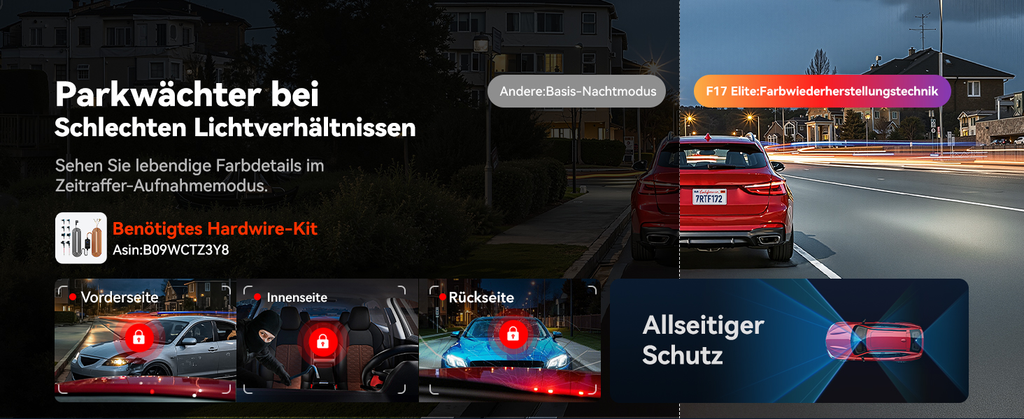 REDTIGER F17 Elite 3-Kanal-Dashcam mit Dual STARVIS 2 – Detail 9