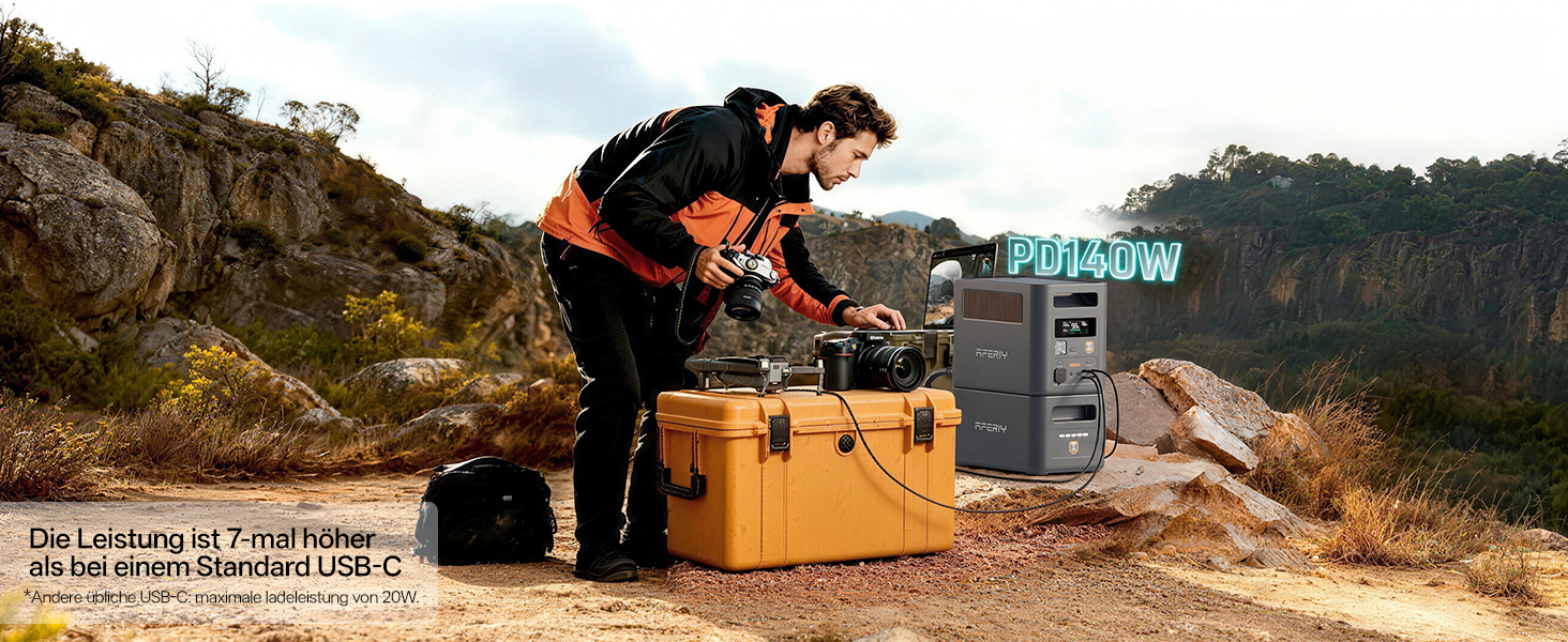 AFERIY P180 Pro Powerstation mit 1024 Wattstunden, erweiterbar auf 5120 Wattstunden – Detail 5