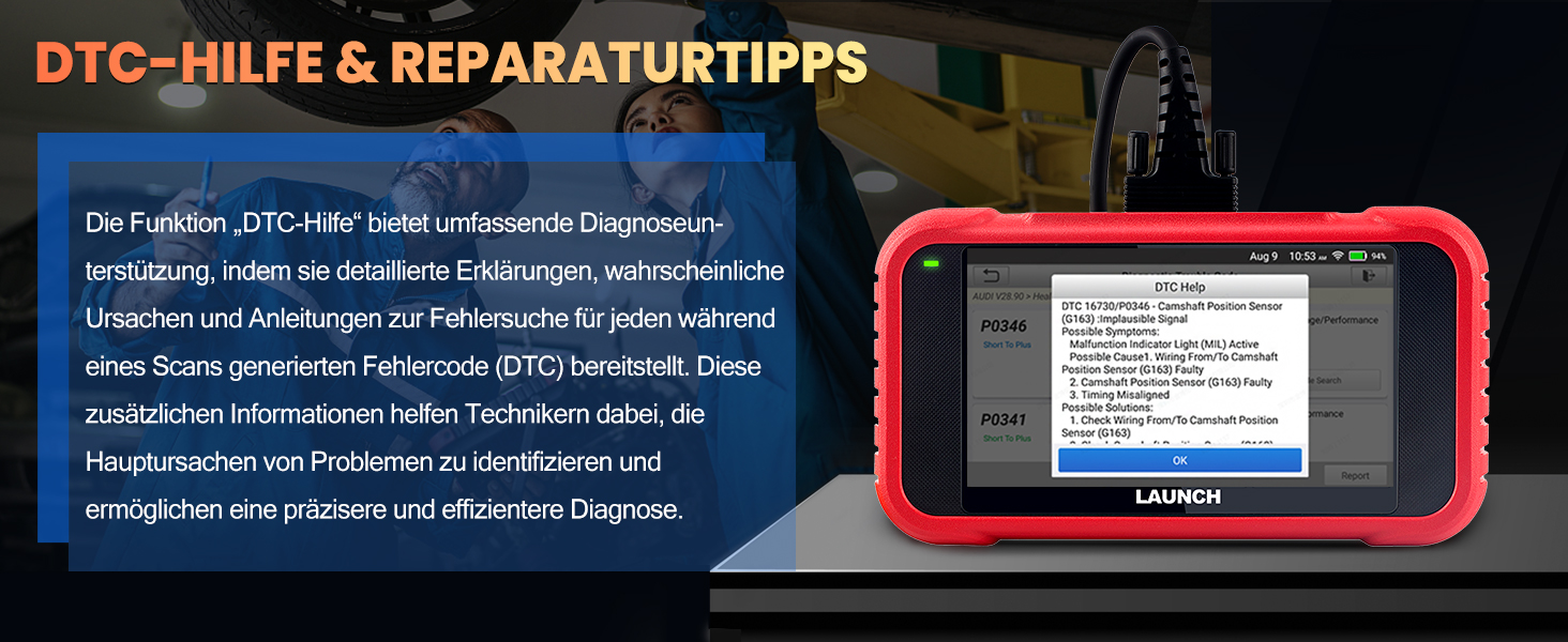 LAUNCH CRP123E V3.0 OBD2-Diagnosegerät mit 5-Zoll-Display und OBD2-Anschlusskabel. – Detail 14