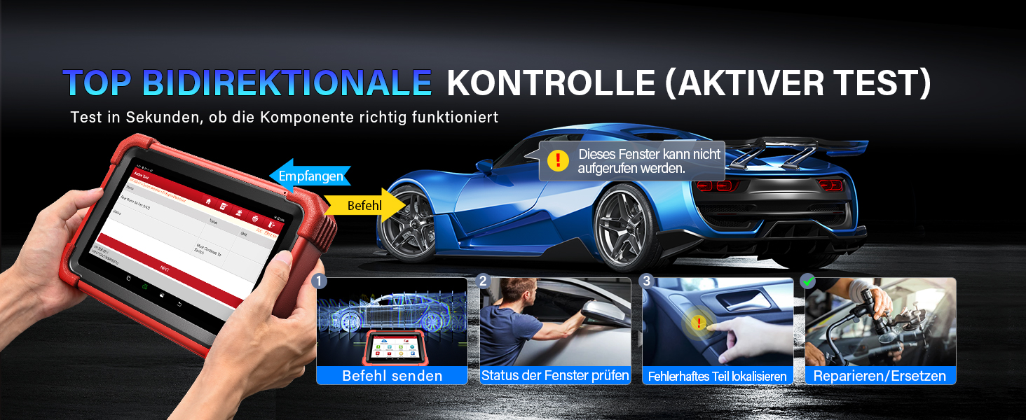 LAUNCH X431 CRP919X BT Diagnosetablet mit 7-Zoll-Display und DBSCar-VII-Bluetooth-Stecker. – Detail 5